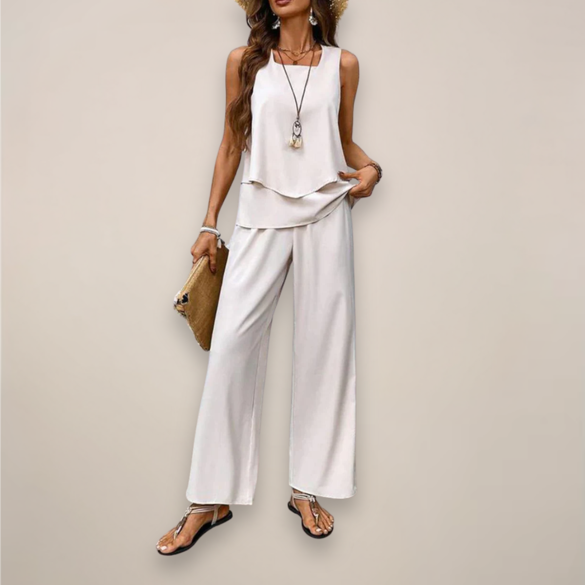 Ava | Vibrant Printed Wide-Leg Set with Relaxed Fit - Lumina