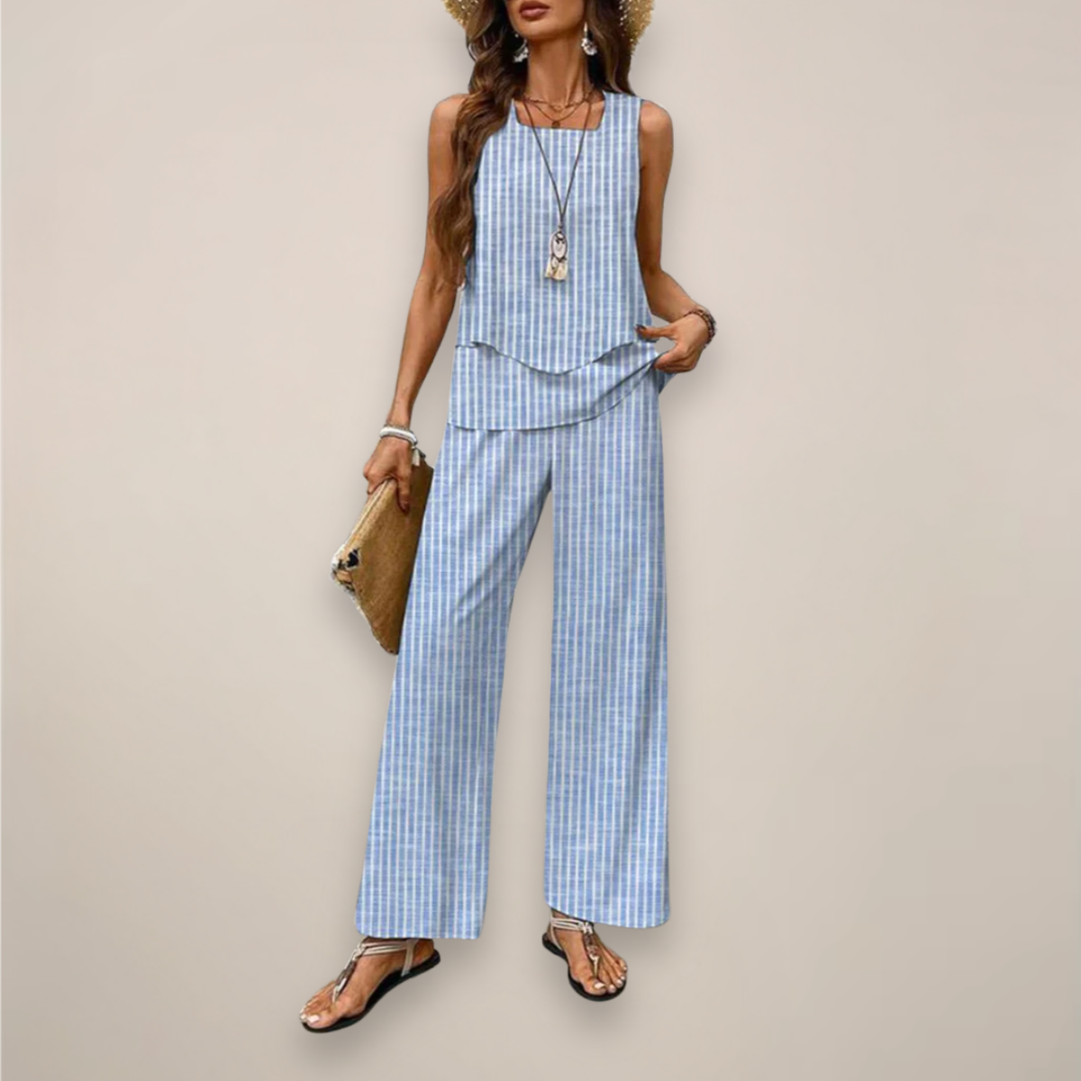 Ava | Vibrant Printed Wide-Leg Set with Relaxed Fit - Lumina