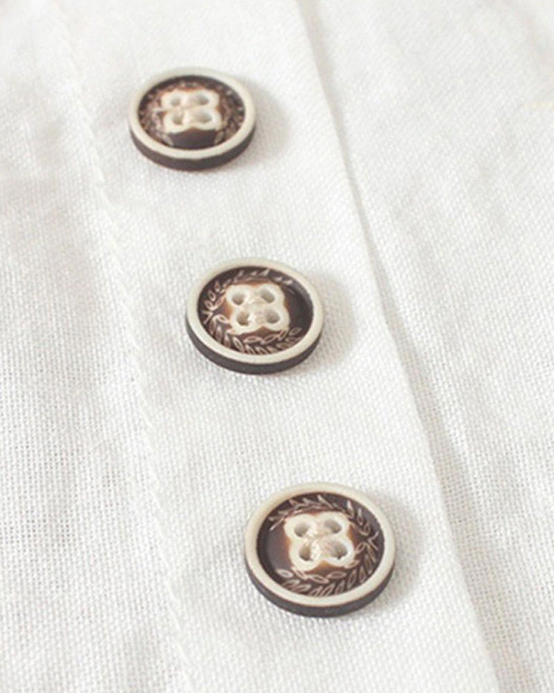 Beatrice | Relaxed Summer Blouse with Button Detail - Lumina