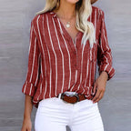 Bella | Relaxed Striped Button Blouse with Timeless Appeal - Lumina
