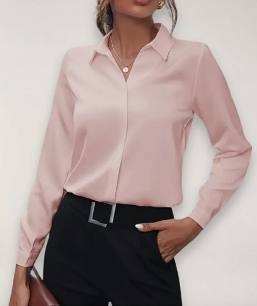 Bella | Tailored Elegant Button-Up Women's Blouse - Lumina