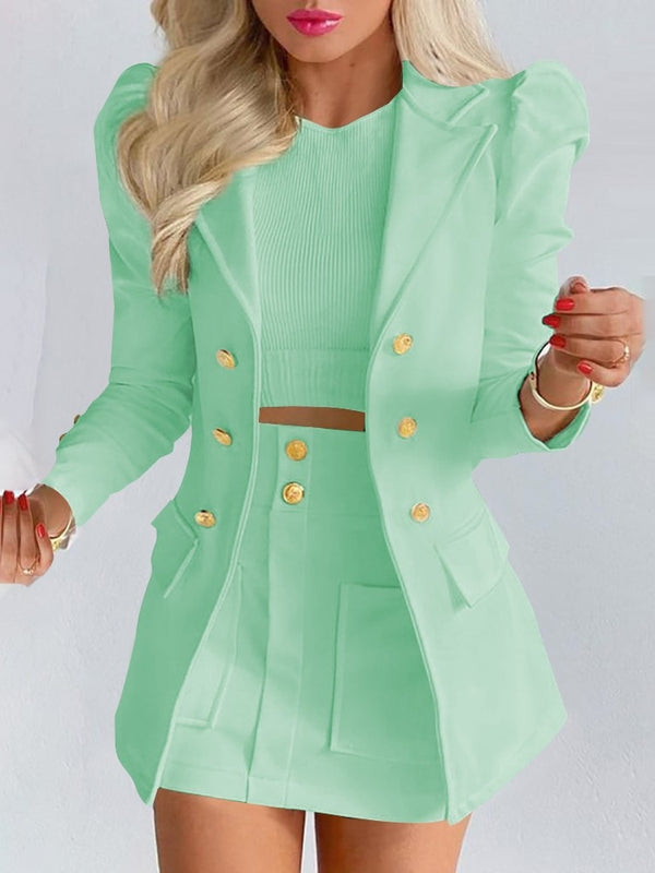 Bella | Tailored Floral Blazer and Skirt Set - Lumina