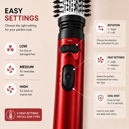 CurlMaster Pro™ - Hair Dryer with 360° Rotation
