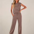 Charlotte | Relaxed Fit Two Piece Pants Set with Drawstring - Lumina