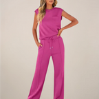 Charlotte | Relaxed Fit Two Piece Pants Set with Drawstring - Lumina