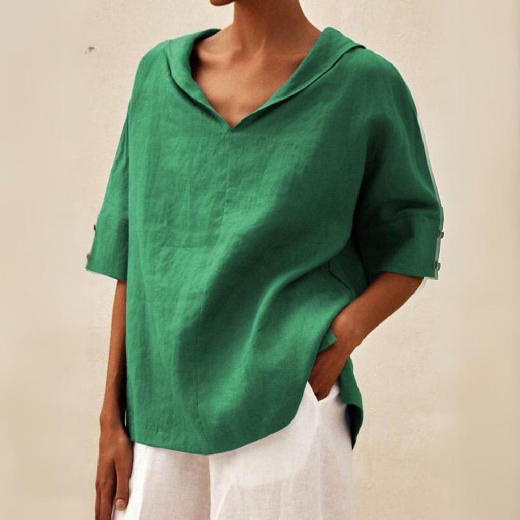 Clara | Relaxed Fit V-Neck Top with Effortless Style - Lumina