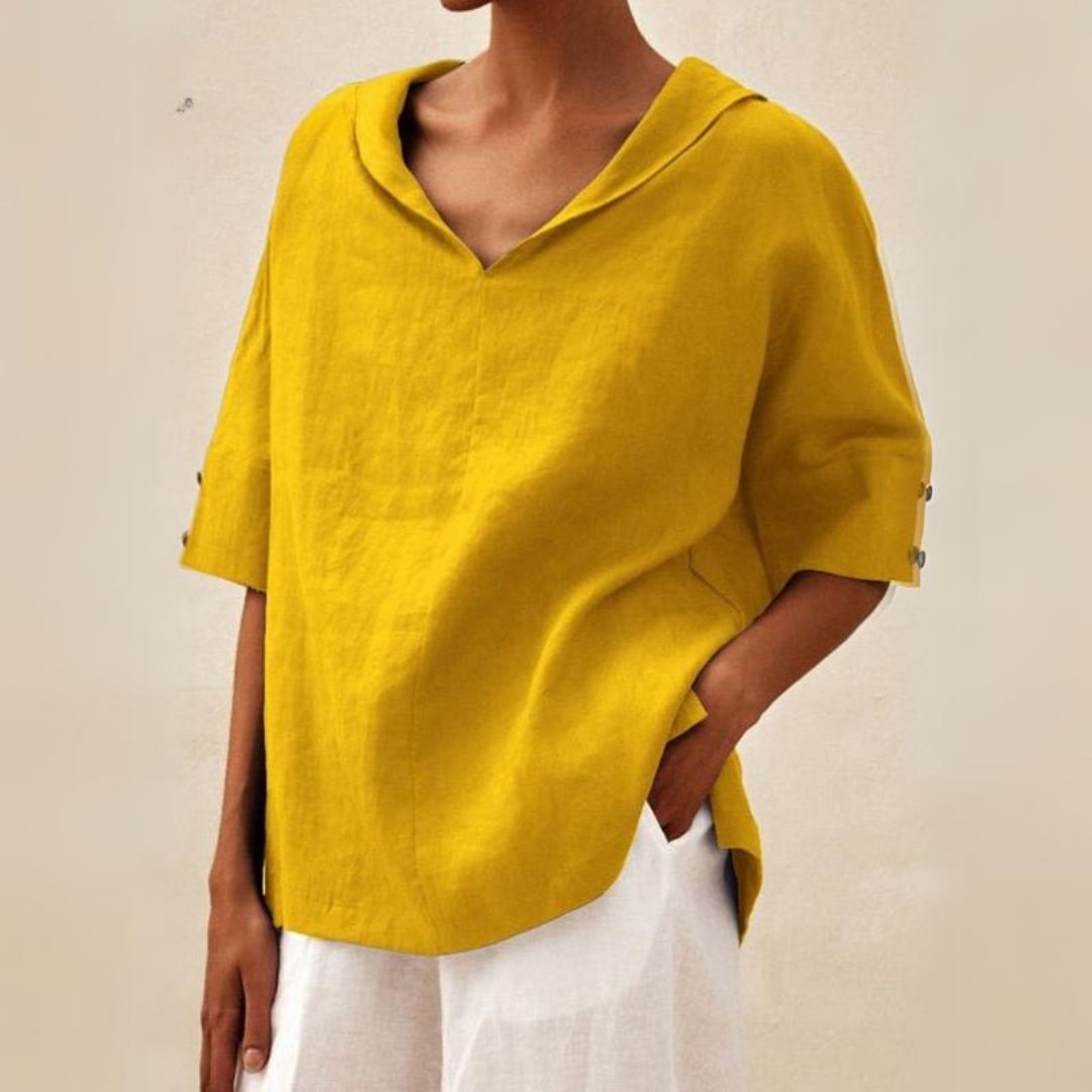 Clara | Relaxed Fit V-Neck Top with Effortless Style - Lumina