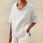 Clara | Relaxed Fit V-Neck Top with Effortless Style - Lumina