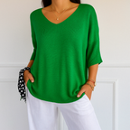 Clara | Relaxed V-Neck Sweater with Minimalist Design - Lumina