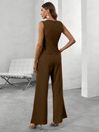 Daisy | Tailored Spring Vest and Pant Set with Button Details - Lumina