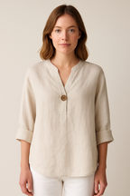 Gabrielle | Relaxed Fit Blouse with Button Detail - Lumina