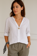 Gabrielle | Relaxed Fit Blouse with Button Detail - Lumina