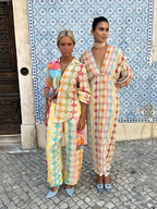 Grace | Colorful Relaxed Fit Casual Two Piece Set - Lumina