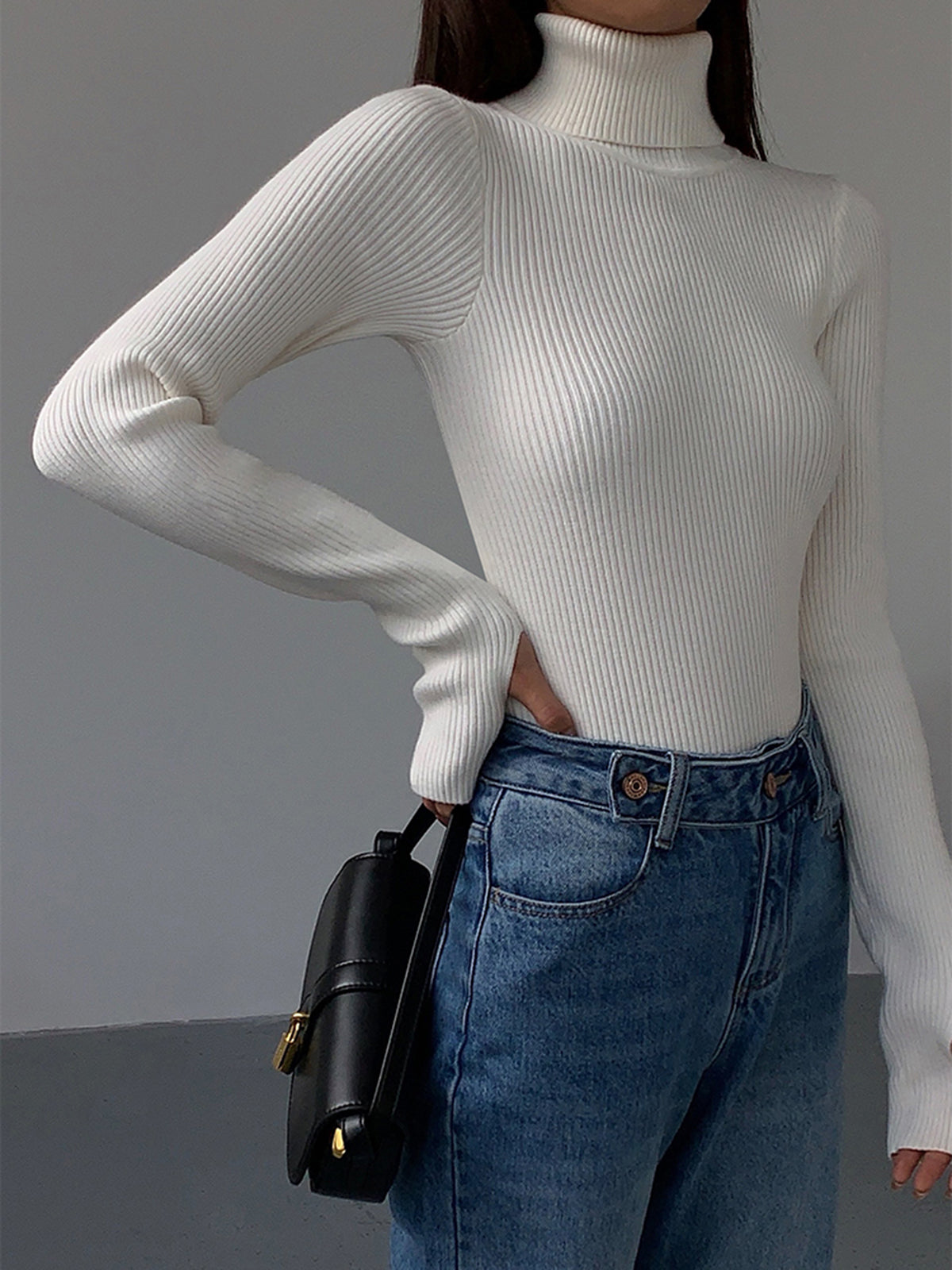 Hailey | Sleek Minimalist Turtleneck Top for Winter Elegance - Lumina