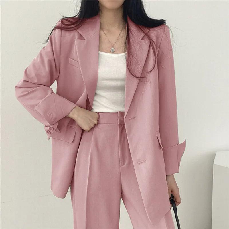 Hailey | Tailored Blazer and High-Waisted Trousers Suit Set - Lumina