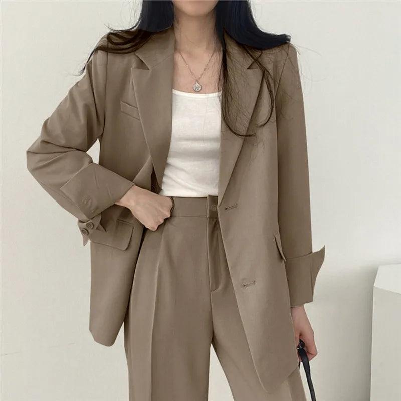 Hailey | Tailored Blazer and High-Waisted Trousers Suit Set - Lumina
