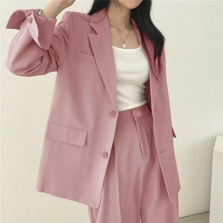 Hailey | Tailored Blazer and High-Waisted Trousers Suit Set - Lumina