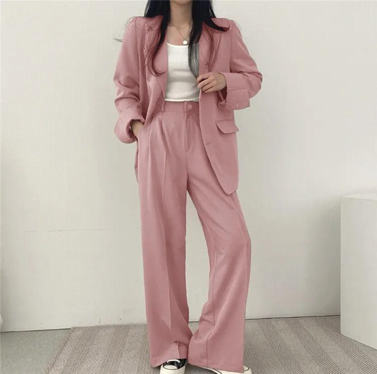 Hailey | Tailored Blazer and High-Waisted Trousers Suit Set - Lumina