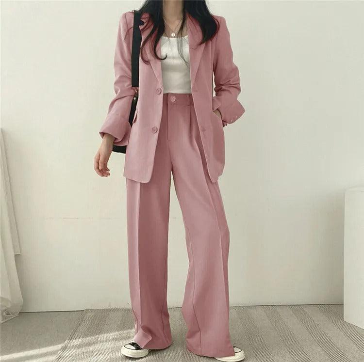 Hailey | Tailored Blazer and High-Waisted Trousers Suit Set - Lumina