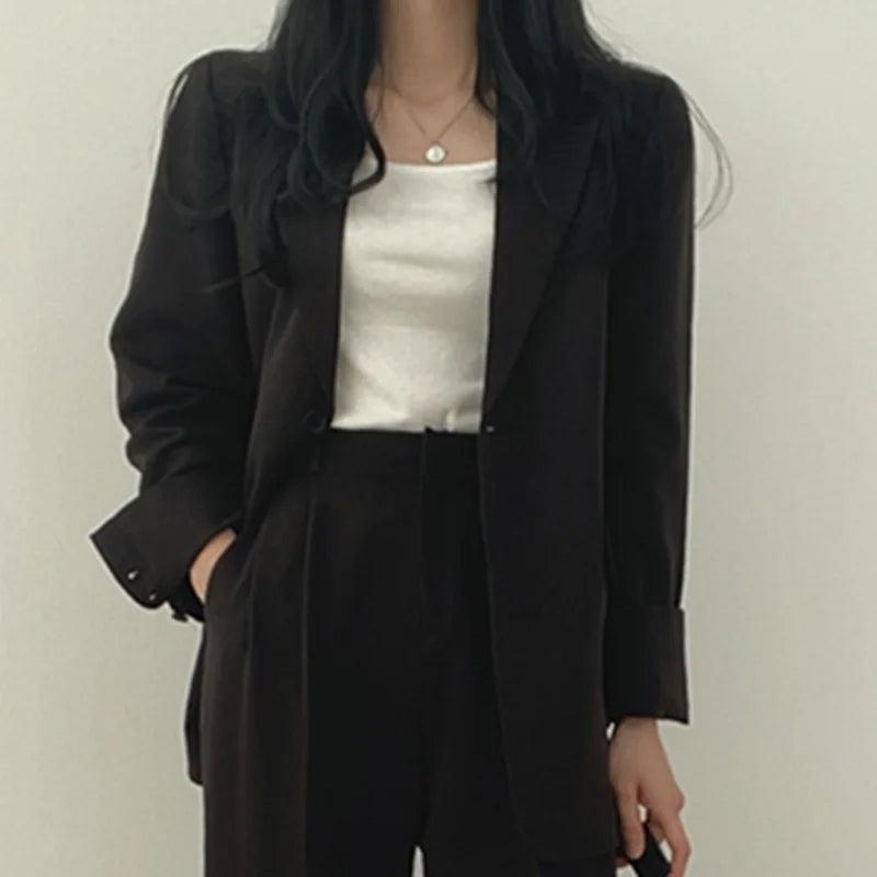 Hailey | Tailored Blazer and High-Waisted Trousers Suit Set - Lumina