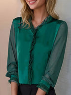 Isabella | Elegant Ruffle Blouse with Graceful Sleeves - Lumina