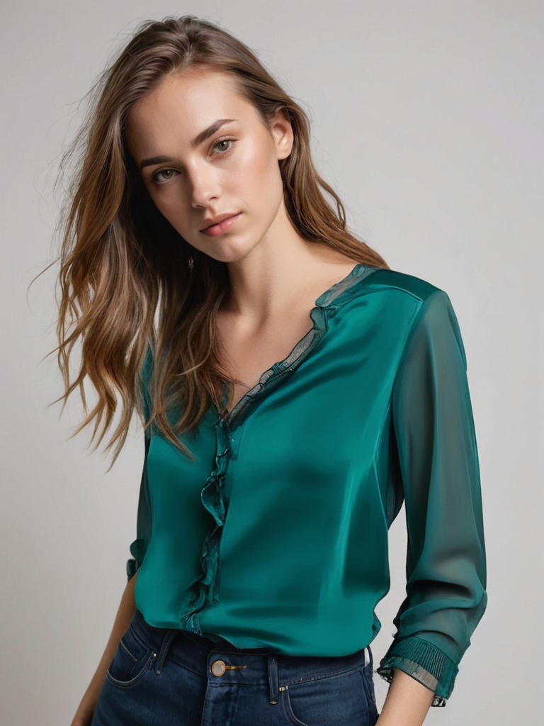 Isabella | Elegant Ruffle Blouse with Graceful Sleeves - Lumina