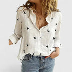 Isabella | Relaxed V Neck Blouse with Button Front - Lumina