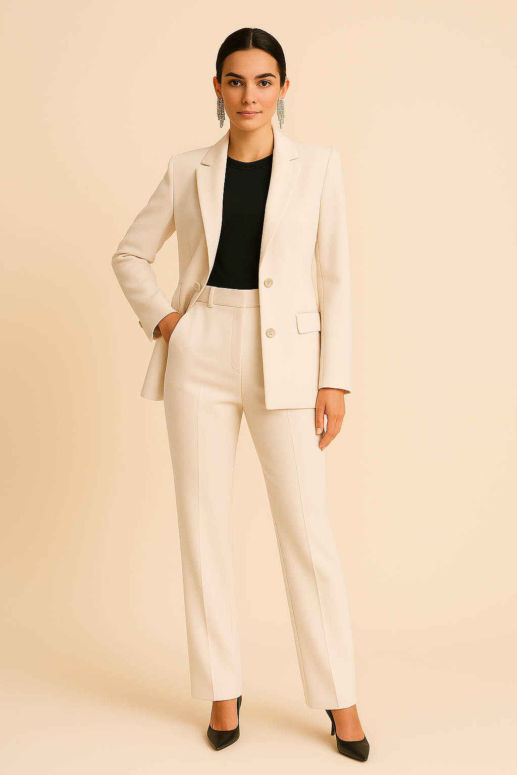 Jasmine | Tailored Blazer and Elegant Pleated Pants Set - Lumina