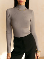 Maisie | Elegant Mock Neck Design + Womens Top with Relaxed Fit - Lumina