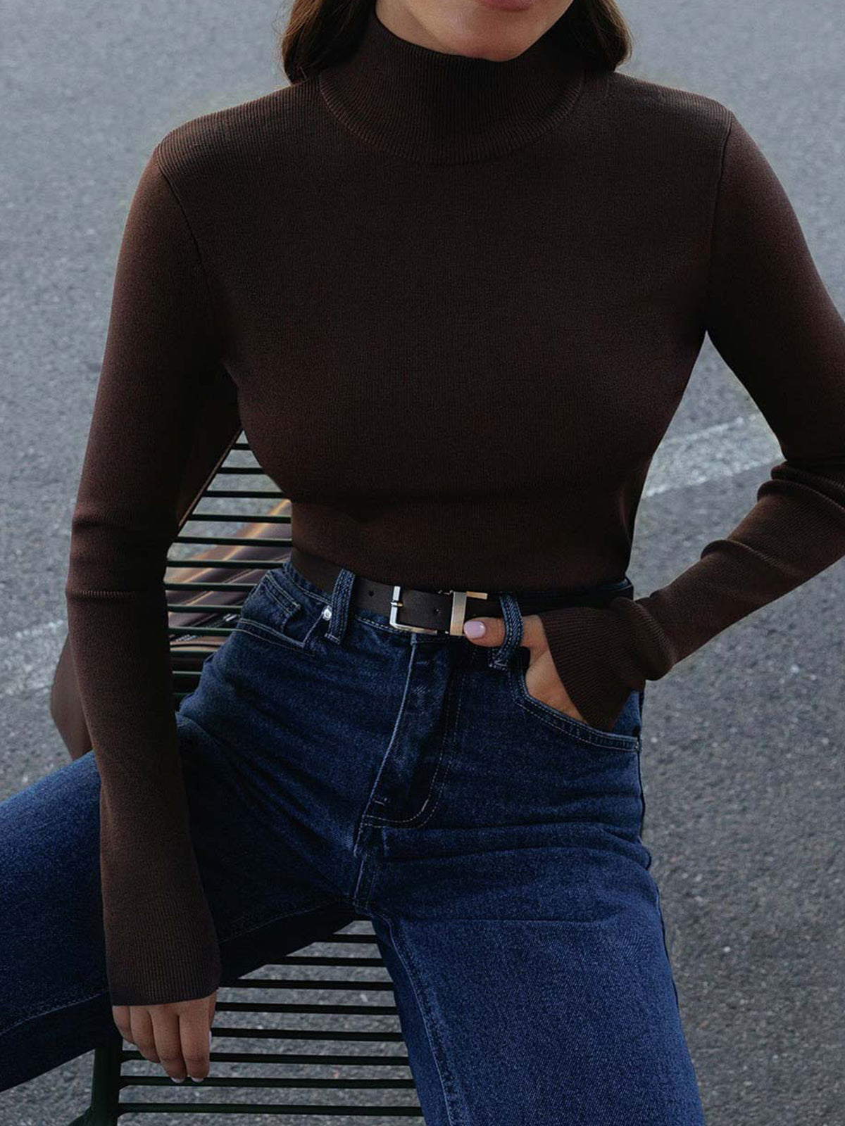Maisie | Elegant Mock Neck Design + Womens Top with Relaxed Fit - Lumina