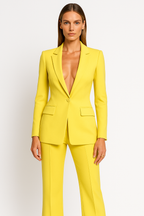 Olivia | Tailored Trouser Suit Set with Plunging Neckline - Lumina