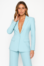Olivia | Tailored Trouser Suit Set with Plunging Neckline - Lumina