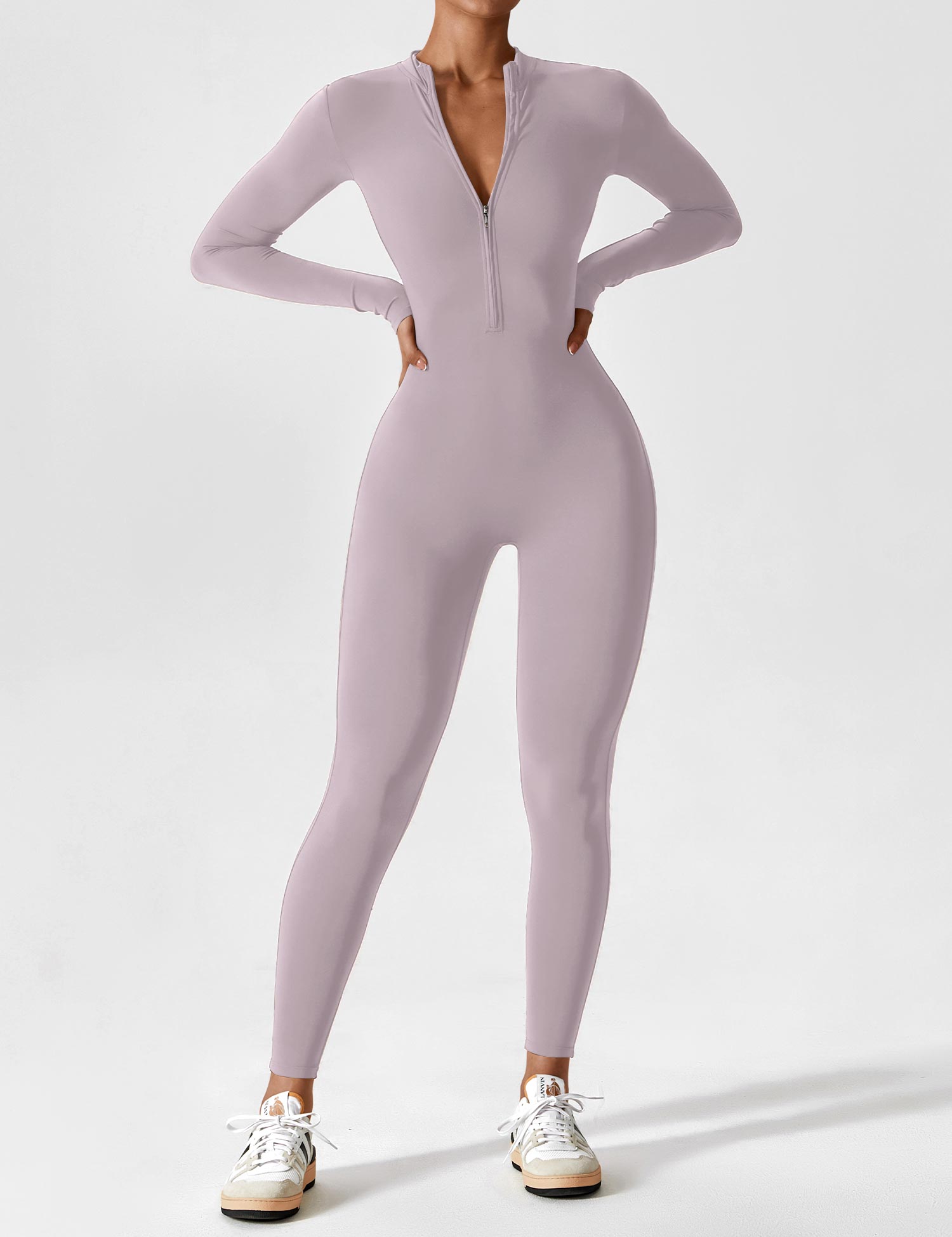 Penelope | Sleek Fitted Two Piece Set with Zip Detail - Lumina