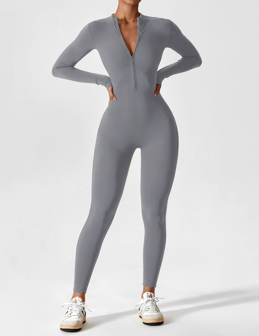 Penelope | Sleek Fitted Two Piece Set with Zip Detail - Lumina