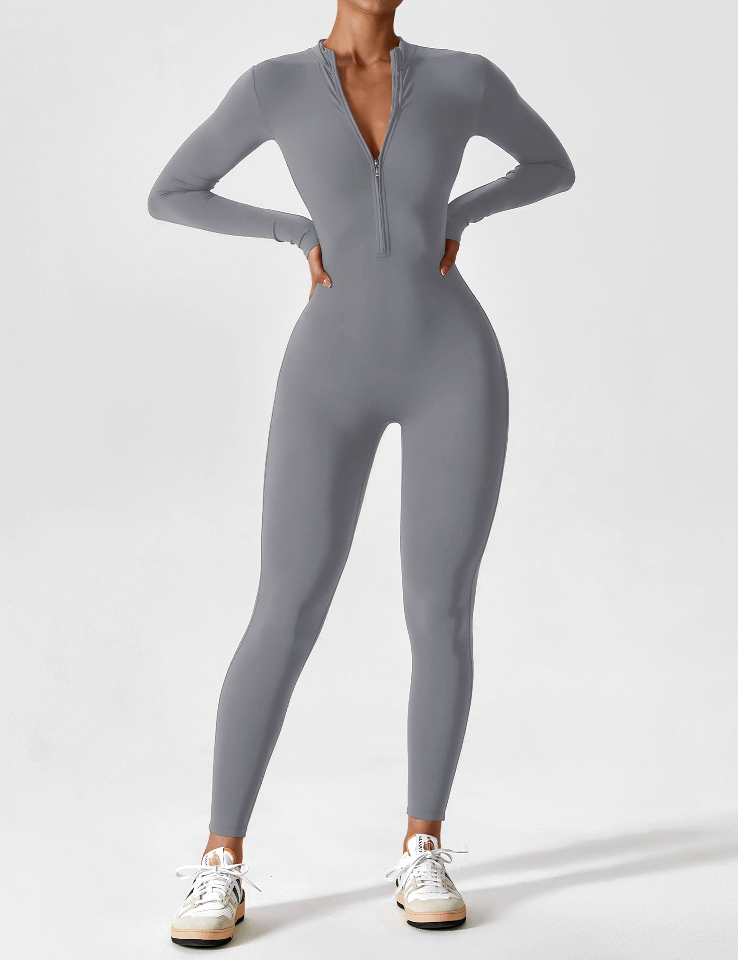 Penelope | Sleek Fitted Two Piece Set with Zip Detail - Lumina