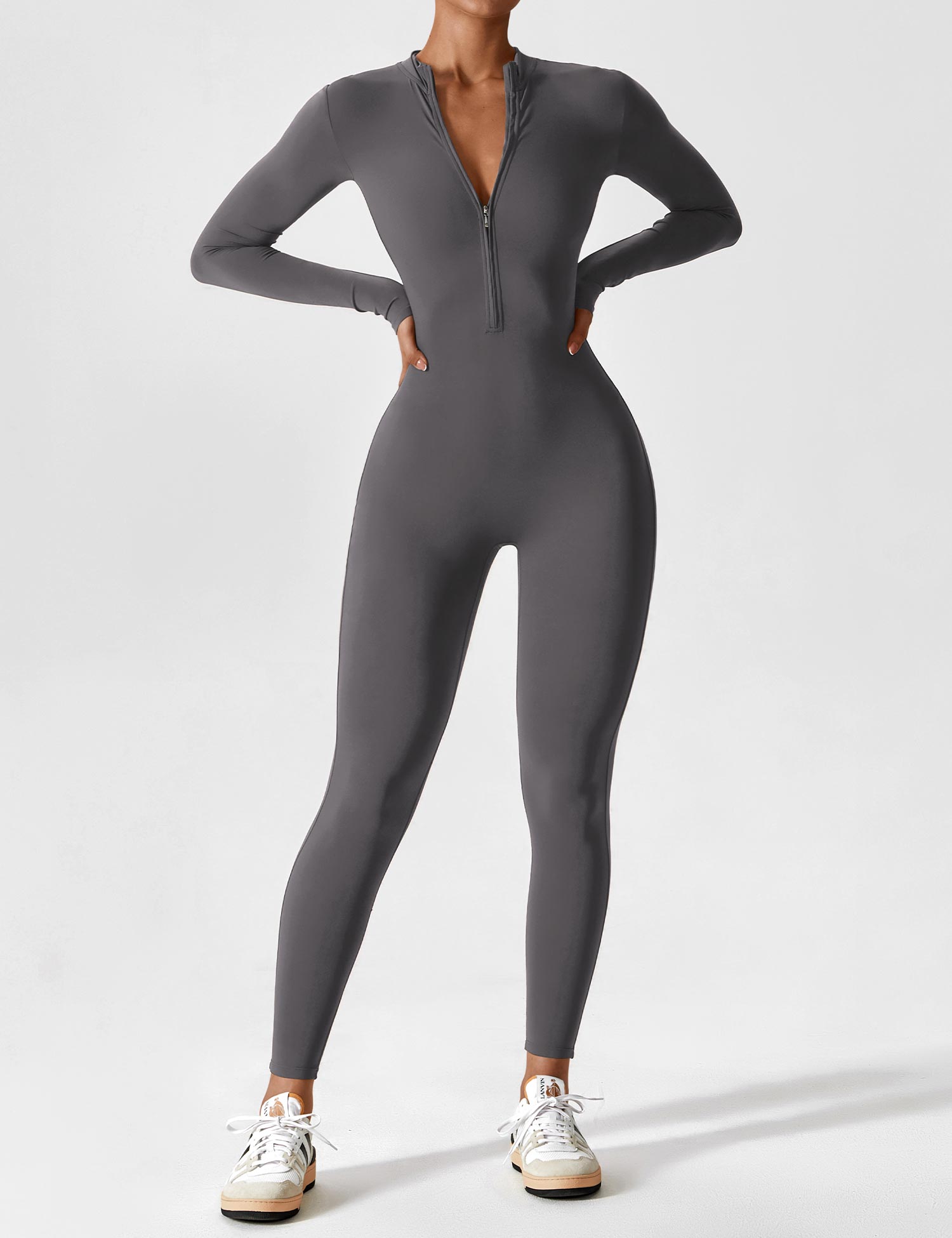 Penelope | Sleek Fitted Two Piece Set with Zip Detail - Lumina