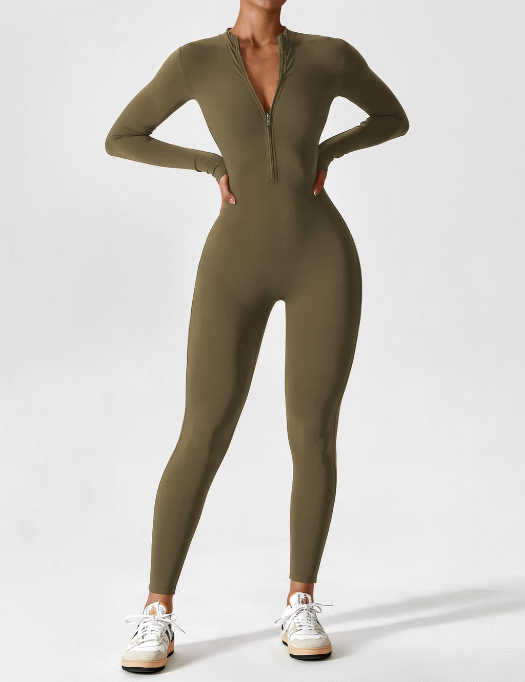 Penelope | Sleek Fitted Two Piece Set with Zip Detail - Lumina