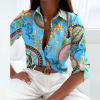 Peyton | Bold Patterned Relaxed Fit Blouse for Women - Lumina