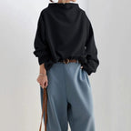 Rachel | Elegant High-Neck Top with Long Sleeves - Lumina