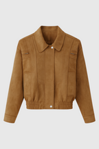 Victoria | Elegant Brown Bomber Jacket with Versatile Design - Lumina