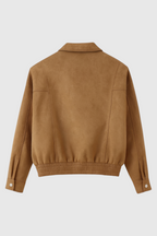 Victoria | Elegant Brown Bomber Jacket with Versatile Design - Lumina