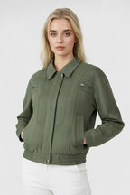 Victoria | Elegant Green Bomber Jacket with Timeless Style - Lumina