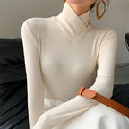 Victoria | Elegant Mock Neck Top with Streamlined Fit - Lumina