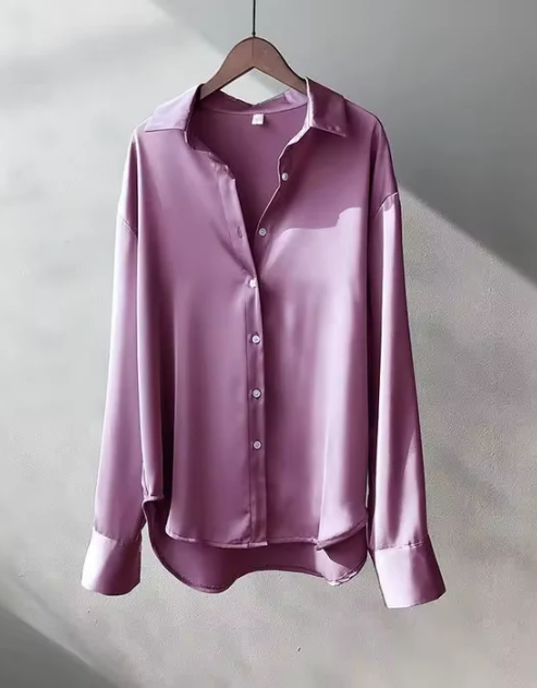 Victoria | Elegant White Button Down Blouse with Relaxed Fit - Lumina
