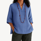 Victoria | Relaxed Linen Tunic Top with Minimalist Design - Lumina