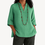 Victoria | Relaxed Linen Tunic Top with Minimalist Design - Lumina