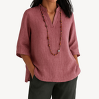 Victoria | Relaxed Linen Tunic Top with Minimalist Design - Lumina