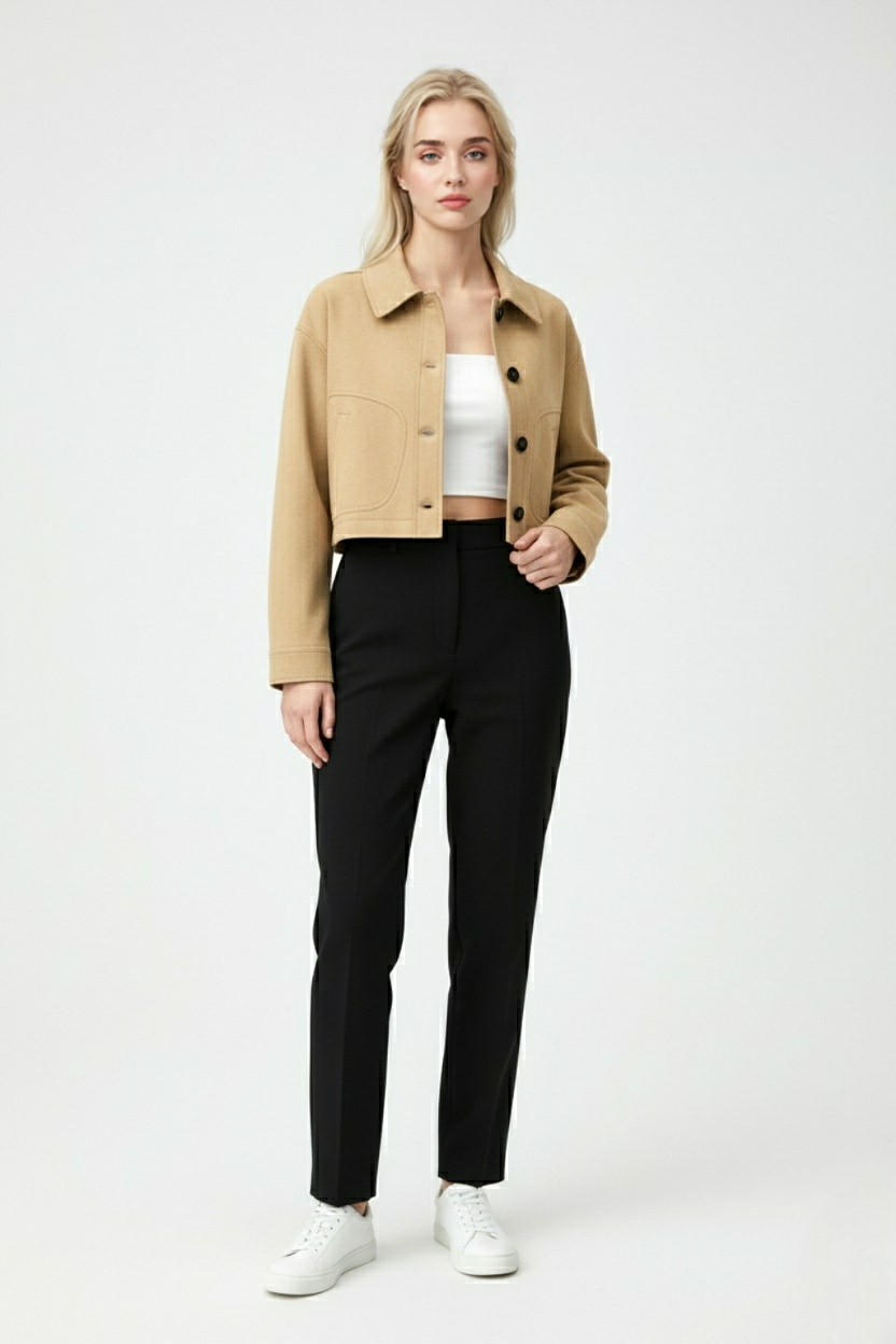 Victoria | Retro-Inspired Short Jacket with Button Closure - Lumina