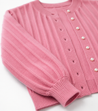 Sophia | Cozy Pink Knit Cardigan with Open Front - Lumina