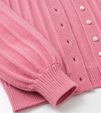 Sophia | Cozy Pink Knit Cardigan with Open Front - Lumina